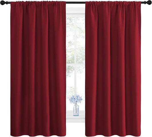 NICETOWN Christmas Burgundy Blackout Curtains and Drapes by NICETOWN