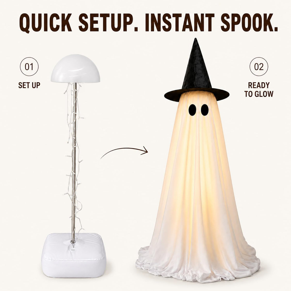 Halloween Ghost Decorations Indoor,Light Up Ghost Decor Indoor - 2 Pack