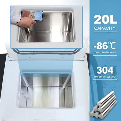 20L Ultra-Low Temperature Freezer-86°C Portable Lab Cryogenic Freezer 122 °F - Image 5
