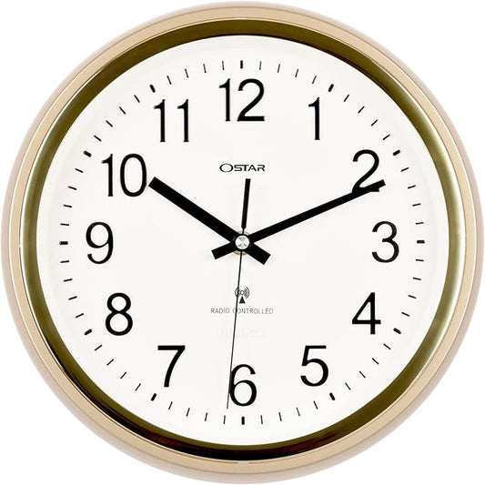 OSTAR Atomic Wall Clock, 11 Inch Round Battery Operated Clock by TrulySilentClocks