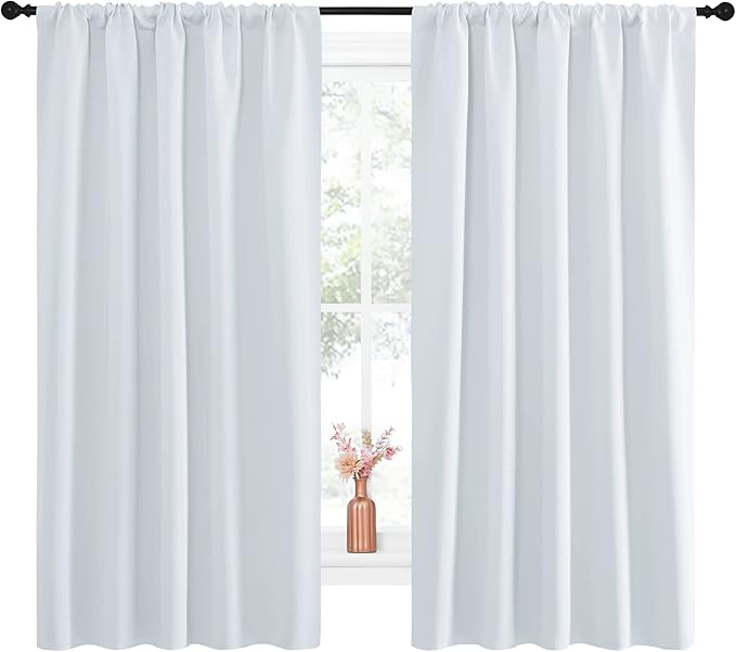 NICETOWN Greyish White Bedroom Curtain Panels by NICETOWN