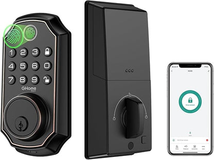 GHome Smart Door Lock KD30, Fingerprint Smart Deadbolt by GhomeSmart