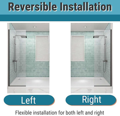 Sunrosa 24"×76" Shower Glass Panel, 8mm Thick Shower Screen, Matte Black - Image 5