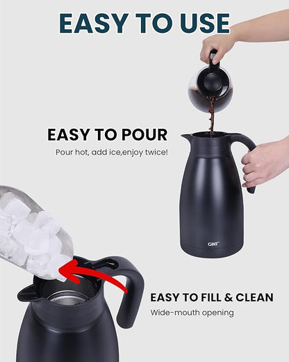GiNT 2.2L / 74Oz Thermal Coffee Carafe, Insulated Stainless Steel Coffee Carafes - Image 7