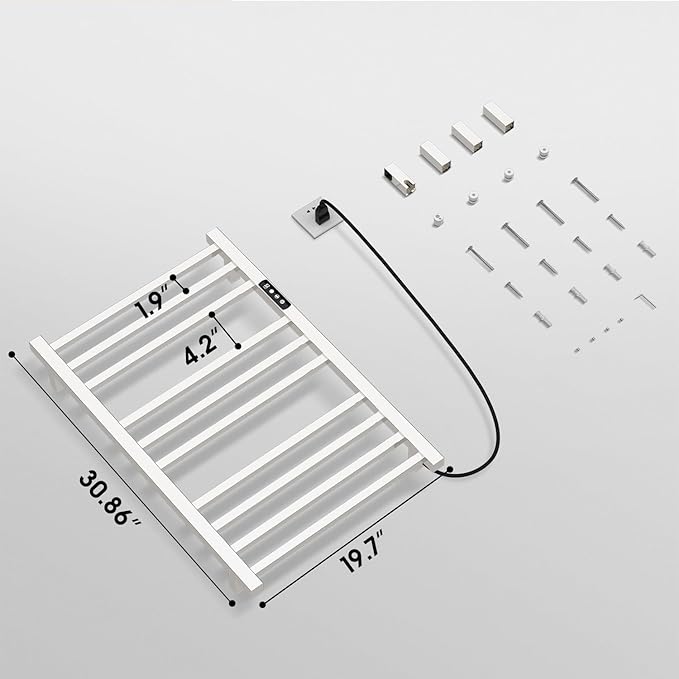 Towel Warmer, 10-Bar 304 Compact Stainless Steel Towel Warmer Rack - Image 5
