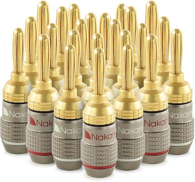 Nakamichi FanLock Excel Series 24k Gold Plated Banana Plugs 10 AWG by Nakamichi