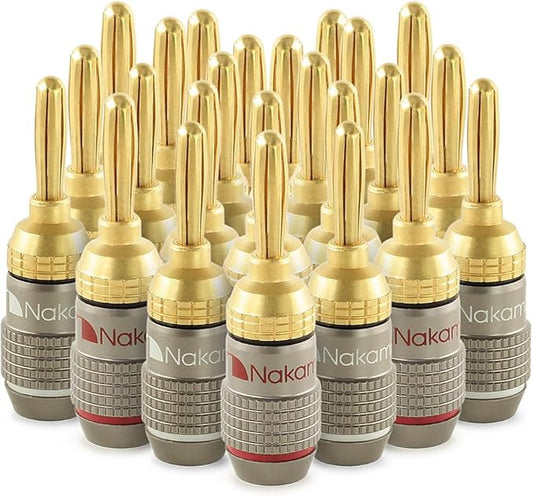 Nakamichi FanLock Excel Series 24k Gold Plated Banana Plugs 10 AWG by Nakamichi