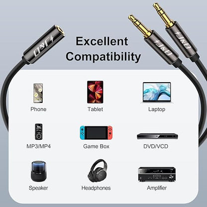 J&D 1/8 Inch TRS Stereo Y Splitter Cable, Only Suitable - Image 3