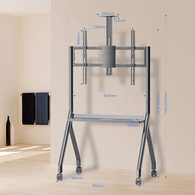 Smart Board Stand for 44"– 75" Interactive Smart Whiteboard, Height Adjustable - Image 4
