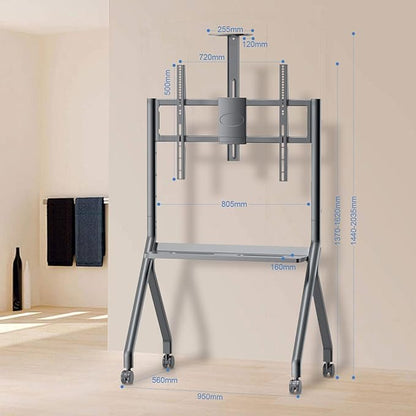 Smart Board Stand for 44"– 75" Interactive Smart Whiteboard, Height Adjustable - Image 4