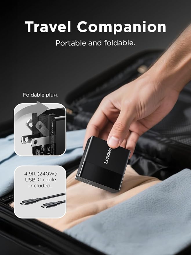 Lenovo 140W USB C Charger, GaN Power Adapter - Image 3