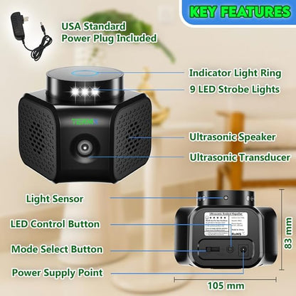 Ultrasonic Pest Repeller Indoor 4 Modes No Touch Solution Pest Repellent - Image 8