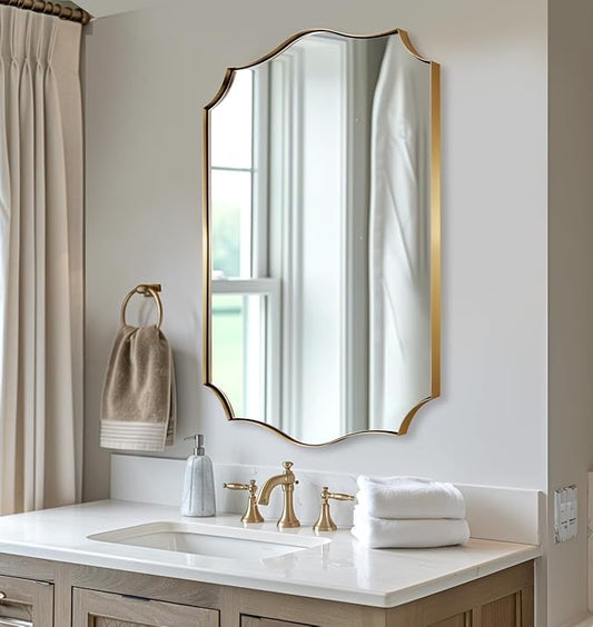 ANDY STAR Gold Vanity Mirror, 22x30 Inch Brushed Gold Mirror by ANDYSTAR