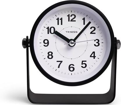 TIMESS Analog Alarm Clock, Silent Non-Ticking Quartz Movement, Battery-Operated - Image 2