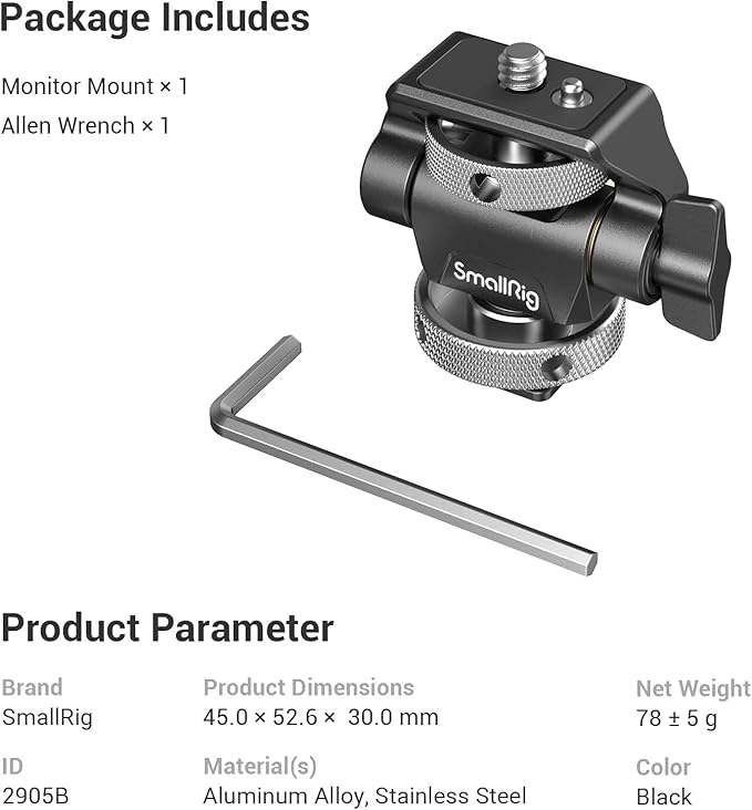 SmallRig Field Monitor Mount Holder Swivel and Tilt Adjustable - Image 8