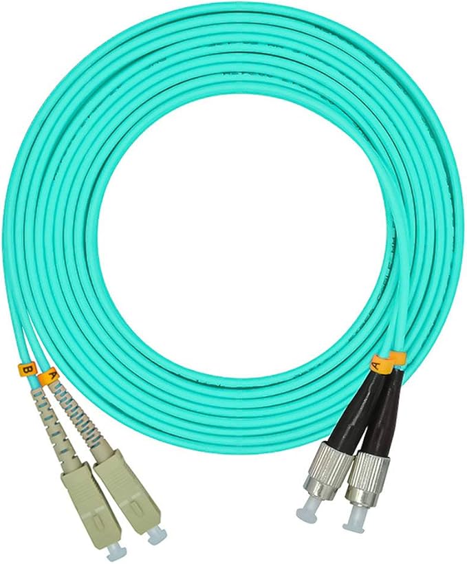 Jeirdus 1Meter 3ft SC to FC Duplex 50/125 10G OM3 Multi-Mode Fiber Optic Cable by Jeirdus