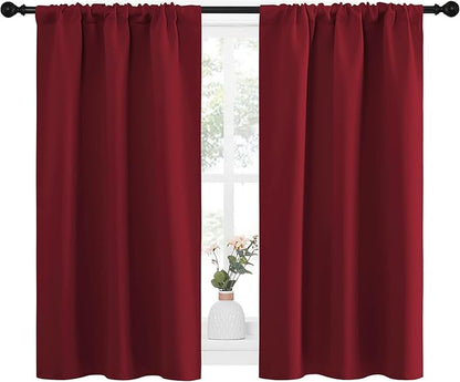NICETOWN Christmas Burgundy Curtains Blackout Drape Panels - Image 2