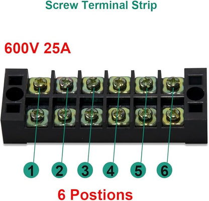 MILAPEAK 10pcs 6 Positions Dual Row 600V 25A Screw Terminal Strip Blocks - Image 4