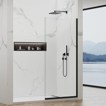 35"x74" Semi-Framed Shower Screen, Single Fixed Shower Glass Panel by YTSAHSTT