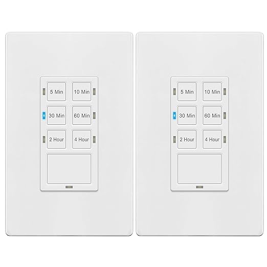 TG 4 Hour Countdown Timer Switch, 5-10-30-60 Min, 2-4 Hour, in Wall Timer Switch by TG