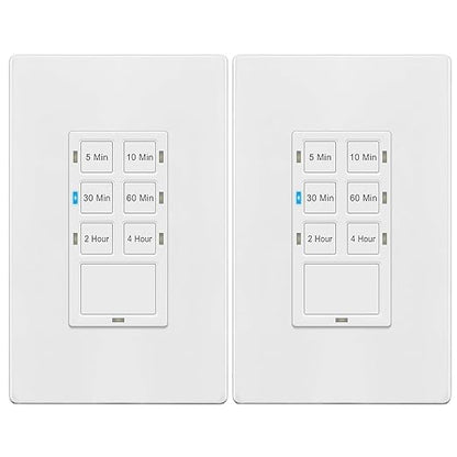 TG 4 Hour Countdown Timer Switch, 5-10-30-60 Min, 2-4 Hour, in Wall Timer Switch by TG
