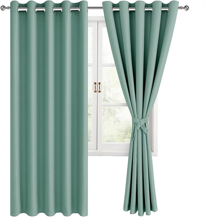 Hiasan Blackout Curtains for Bedroom, 60 x 63 Inches Length by Hiasan