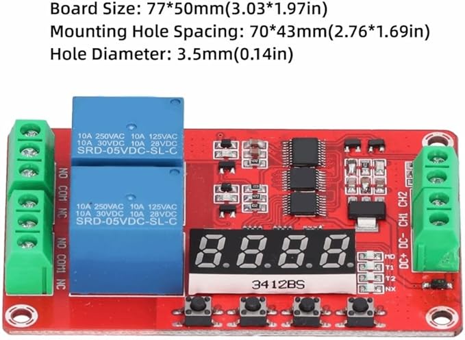 Relay Module 2-Channel 5V/12V/24V - Image 3
