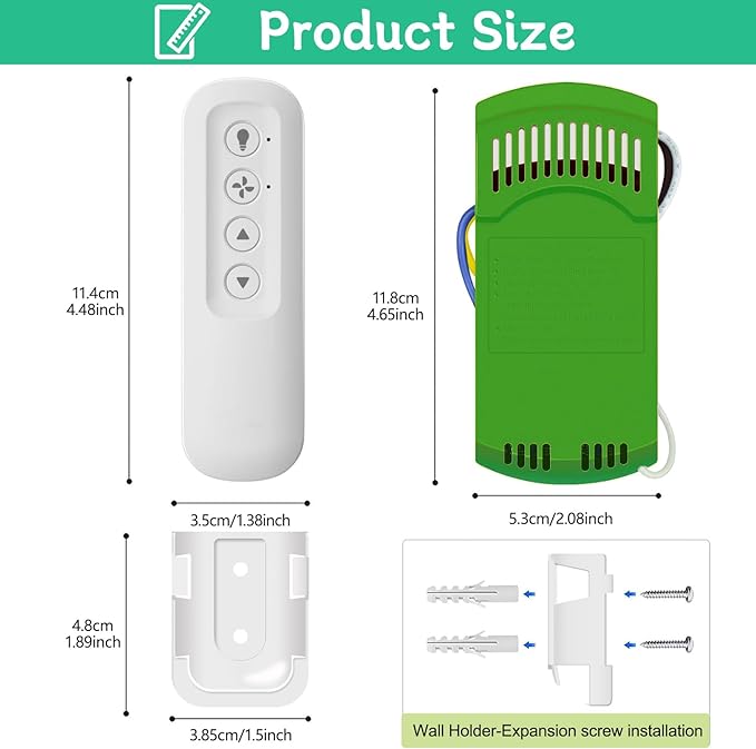 Replacement for Ceiling Fan Remote Control Kit - Image 5