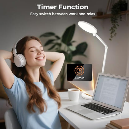 LED Desk Lamp for Home Office, Eye-Caring Desk Light for Video Call, Dimmable 3 - Image 8