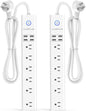 2 Pack Power Strip Surge Protector Flat Plug by AUOPLUSOFFICIAL