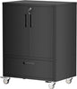 Metal Storage Cabinet with Wheels, Mobile Garage Storage Cabinet with 2 by BIZOEIRON