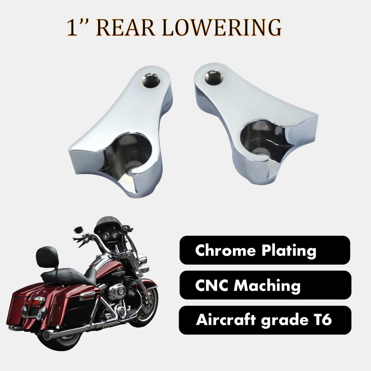 08-23 1" lowering link kit fits for harley shown in use