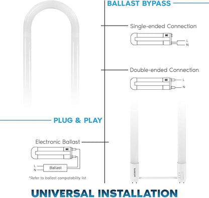 Luxrite U Bend LED Tube Light, T8 T12, 3 Colors 3500K | 4000K | 5000K, 2100 - Image 3