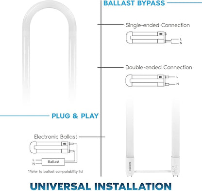 Luxrite U Bend LED Tube Light, T8 T12, 3 Colors 3500K | 4000K | 5000K, 2100 - Image 3