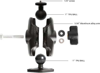 xik Camera Mount Holder: 1" Ball Rhombic Base, 1/4"-20 Thread - Image 2