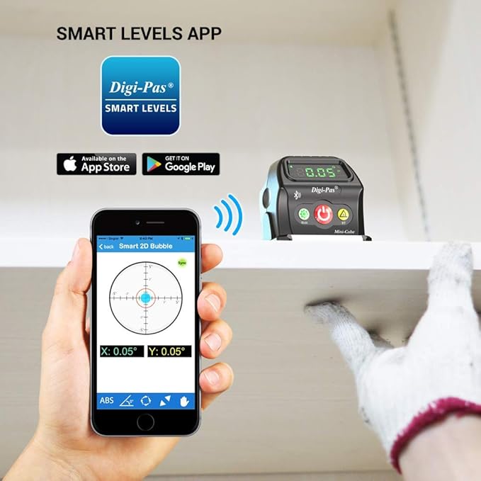 Digi-Pas 2-Axis Smart Cube Level, WIRELESSLY displays leveling status on - Image 2
