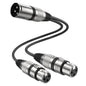 MOSWAG XLR Splitrer 1 Male to 2 Female, 3 Pins Dual XLR Female to Male Y by MOSWAG