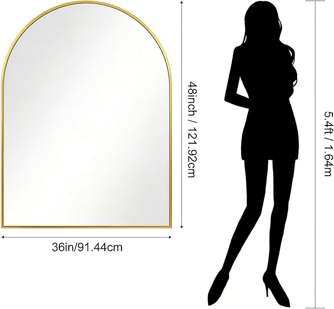 CIRCUMI Arched Wall Mirror, Metal Frame, Large Size - Image 8
