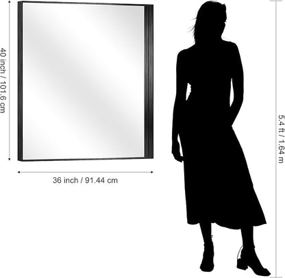 CIRCUMI Black Bathroom Mirror, Brushed Finish, Tempered Glass, Mirror - Image 8
