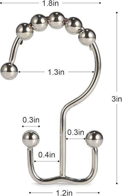 Shower Curtain Hooks, Goowin Shower Curtain Rings, Stainless Steel Shower - Image 3