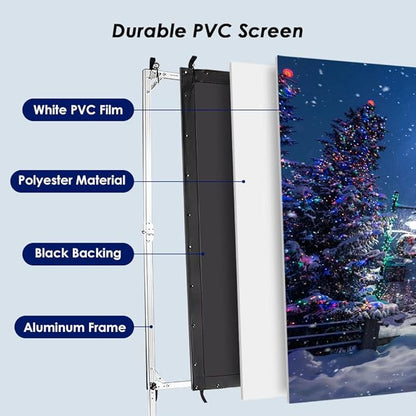Instahibit 100" Outdoor Projector Screen and Stand Portable Movie Projection - Image 2