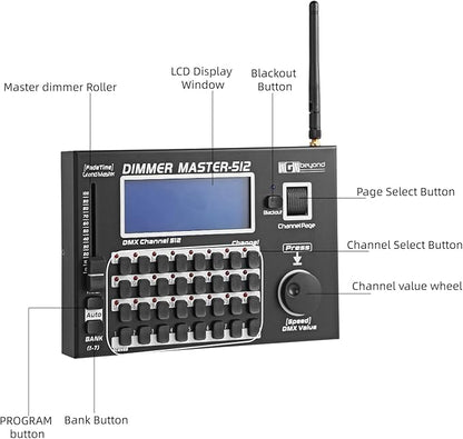 Ygybeyond Wireless DMX Controller, DMX512 Controller, 512Channel, Stage - Image 2
