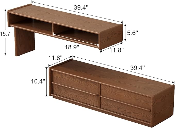 YQJJGL Solid Wood TV Stand for TVs up to 65 Inch， Walnut TV Stand - Image 2