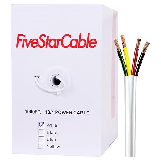 FiveStarCable 18/4 Gauge Low Voltage 4 Conductors Stranded Cable Wire - 1000 ft by BulkCables%E2%80%93SaveonRG6Cat6ElectricalWiresandMore