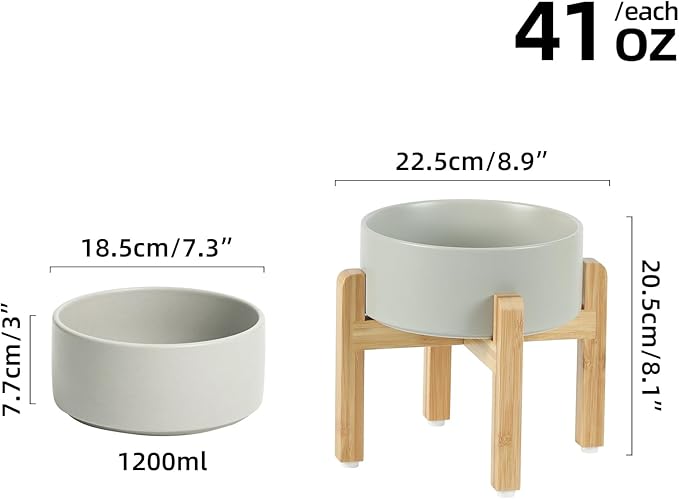 Ceramic Raised Dog Bowl Set, Elevated - Image 2