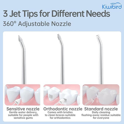 KIWIBIRD Mini Water Flosser for Travel, Ultra-Portable Cordless Oral Irrigator - Image 8
