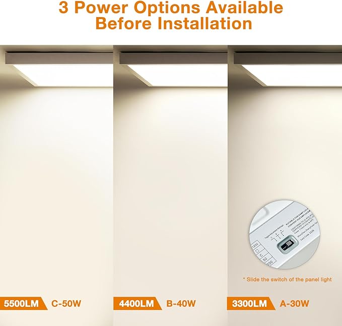 Mcacggo 4-Pack 2x4 FT LED Flat Panel Light Surface Mount 5000K-4000K-3000K - Image 4
