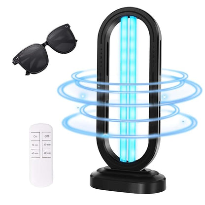 UV Light Sanitizer, UVC Home Disinfection Device 4-Speed Timing and Remote by Feefir