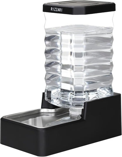 RIZZARI Stainless Steel Dog Water Dispenser : 10L Lagre Capacity Gravity Waterer by RIZZARI