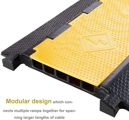 Reliancer 5 Channel Rubber Cable Protector Ramp Traffic Speed Bump 18000lbs - Image 5